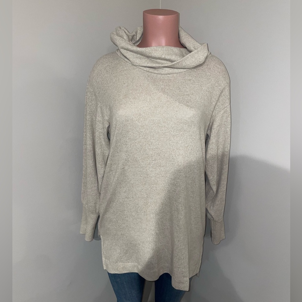 MAEVE by Anthropologie Women's Beige Cowl Neck Dress Tunic Size SMALL